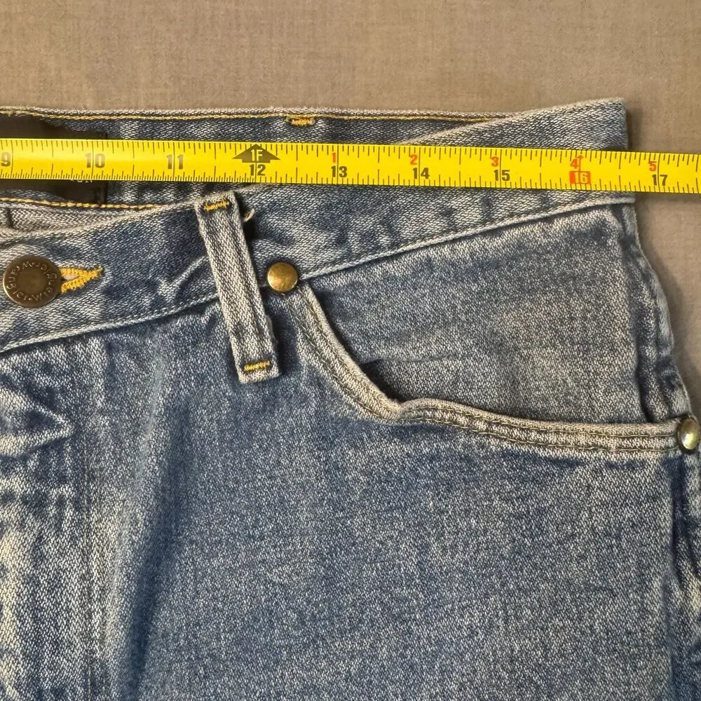 Wrangler George Straight Slim Cowboy Cut ‎ Blue Jeans Mens 34x30 Western STAINS